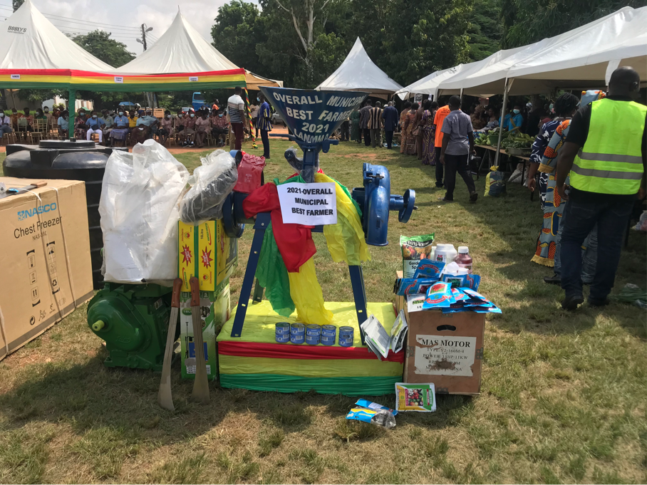 The display of items for the overall Municipal Best Farmer